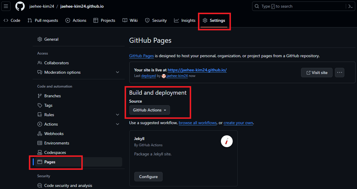Jekyll Chirpy 테마 Github 블로그 개설하기(2024.06 기준)-1 | Jaehee-Kim
