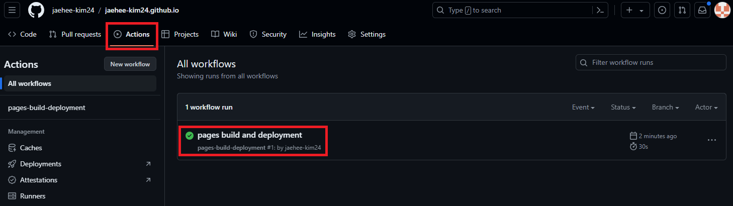 Jekyll Chirpy 테마 Github 블로그 개설하기(2024.06 기준)-1 | Jaehee-Kim